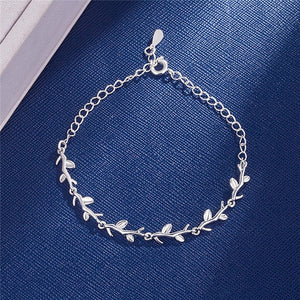 DAIWUJAN 925 Sterling Silver Moonlight Forest Bracelets Leaves Branches Bracelets & Bangles For Women Girls Wedding Jewelry