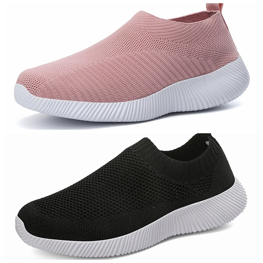 Women Vulcanized Shoes High Quality Women Sneakers Slip On Flats Shoes Women Loafers Plus Size 42 Walking Flat
