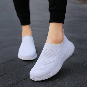 Women Vulcanized Shoes High Quality Women Sneakers Slip On Flats Shoes Women Loafers Plus Size 42 Walking Flat