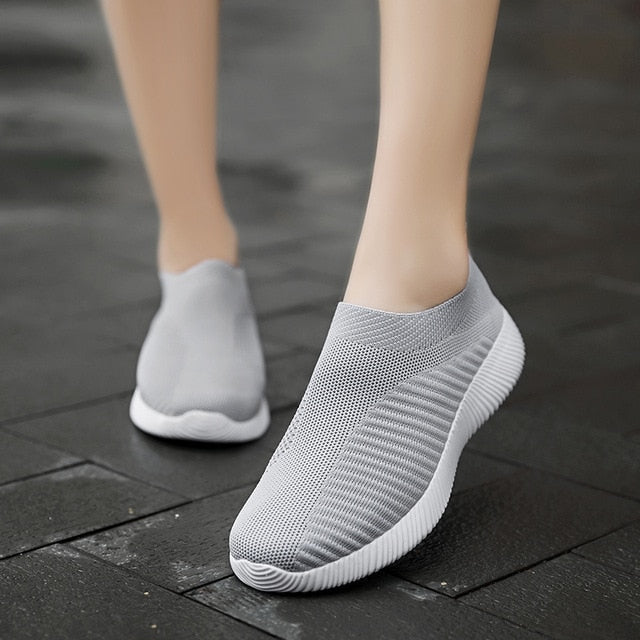 Women Vulcanized Shoes High Quality Women Sneakers Slip On Flats Shoes Women Loafers Plus Size 42 Walking Flat