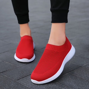 Women Vulcanized Shoes High Quality Women Sneakers Slip On Flats Shoes Women Loafers Plus Size 42 Walking Flat