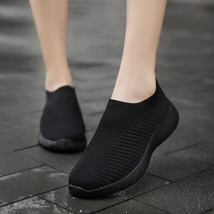 Women Vulcanized Shoes High Quality Women Sneakers Slip On Flats Shoes Women Loafers Plus Size 42 Walking Flat