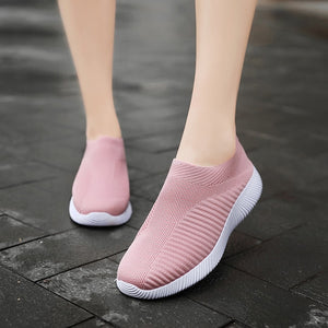 Women Vulcanized Shoes High Quality Women Sneakers Slip On Flats Shoes Women Loafers Plus Size 42 Walking Flat
