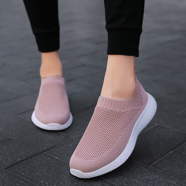 Women Vulcanized Shoes High Quality Women Sneakers Slip On Flats Shoes Women Loafers Plus Size 42 Walking Flat