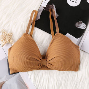 CHRLEISURE French Thread Women Bra Soft Sexy Underwear Women Gather Sweet Elastic Force Bras For Women