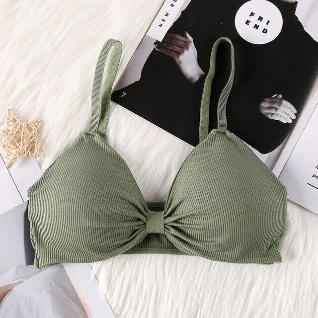 CHRLEISURE French Thread Women Bra Soft Sexy Underwear Women Gather Sweet Elastic Force Bras For Women