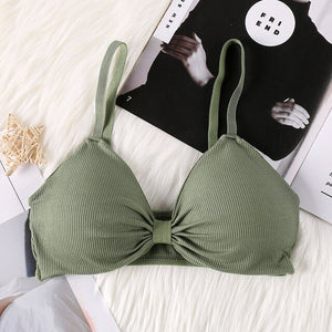 CHRLEISURE French Thread Women Bra Soft Sexy Underwear Women Gather Sweet Elastic Force Bras For Women