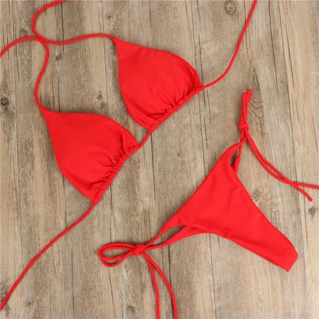 2020 Brazilian Women Mini Micro Bikini G-string High Waist Thong Bandage Push up Strapless Hot Sexy Beachwear Mujer Swimsuit
