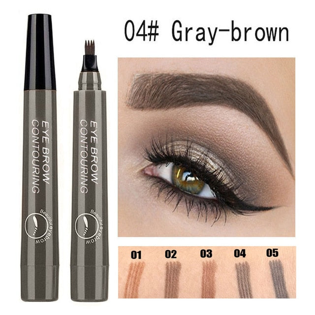 4 Head Eye Brow Tattoo Dye Tint Pen Liquid Eyebrow Pencil Women Makeup Sketch Waterproof Brown Liner Long Lasting Eyebrow TSLM1