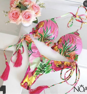 2020 New Bikinis Women Swimsuit Cross Bandage Swimwear Push Up Bikini Set Beach Bathing Suit Brazilian Biquni Print