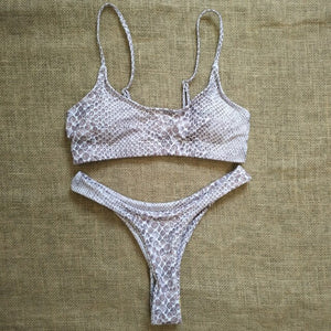 Sexy Lady Snakeskin Bikini Women Swimwear Leopard Bikinis Sexy Biquini Swim Suit Push Up Swimsuit Female Beachwear Swimming