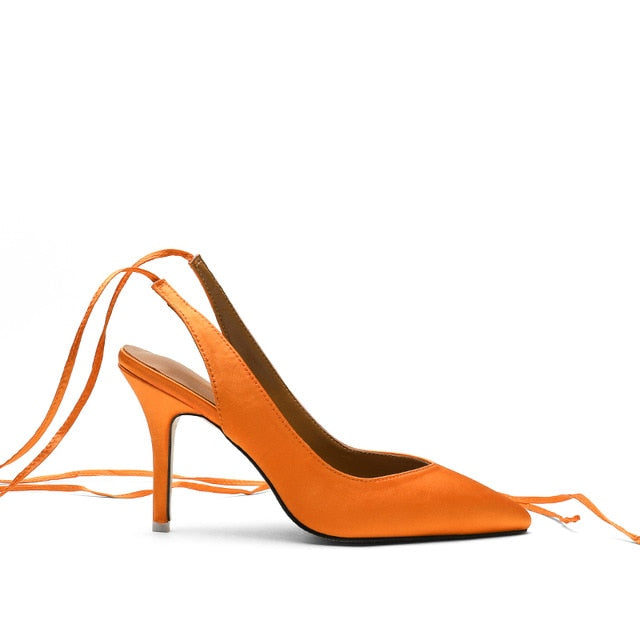 Spring 2020 new style pointed toe high heel strap women's evening dress party shoes