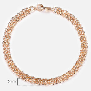 20cm Bracelets For Women Men 585 Rose Gold Curb Snail Foxtail Venitian Link Chains Men's Bracelets Fashion Jewelry Gifts KCBB1