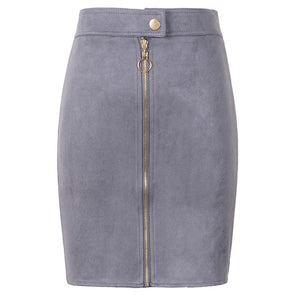 Neophil Women Suede Mini Pencil Skirts Female Vintage Style 2020 Summer Front Zipper Button Ladies Short Skirts Tutu Saia S1911