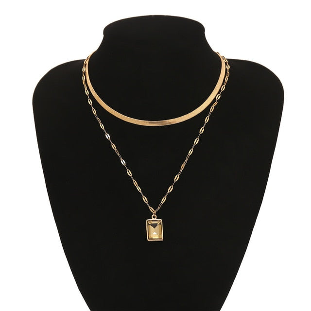 IngeSight.Z Punk Multi Layered Pearl Choker Necklace Collar Statement Virgin Mary Coin Crystal Pendant Necklace Women Jewelry
