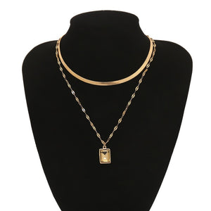 IngeSight.Z Punk Multi Layered Pearl Choker Necklace Collar Statement Virgin Mary Coin Crystal Pendant Necklace Women Jewelry