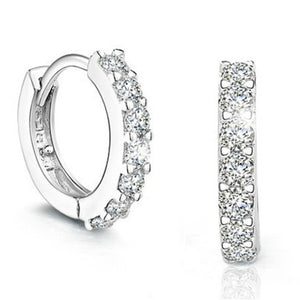 Fanqieliu Sterling 925 Silver Earrings Natural Crystal Small Flower Hoop Earrings For Woman FQL3235