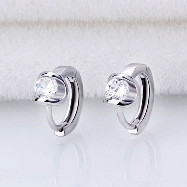 Fanqieliu Sterling 925 Silver Earrings Natural Crystal Small Flower Hoop Earrings For Woman FQL3235