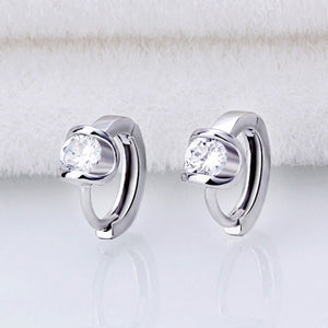 Fanqieliu Sterling 925 Silver Earrings Natural Crystal Small Flower Hoop Earrings For Woman FQL3235