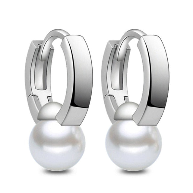 Fanqieliu Sterling 925 Silver Earrings Natural Crystal Small Flower Hoop Earrings For Woman FQL3235