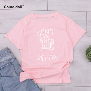Cactus Printed Women's T-Shirt Cotton Harajuku Summer Female Top Tee For Lady Girl Funny Round neck T-shirts Hipster Tumblr