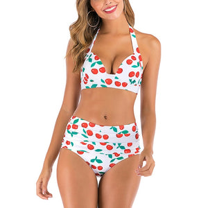 Mossha High waist bikini set Halter bathing suit woman swimsuit female Plus size bikini 2020 3XL Floral print swimwear women new