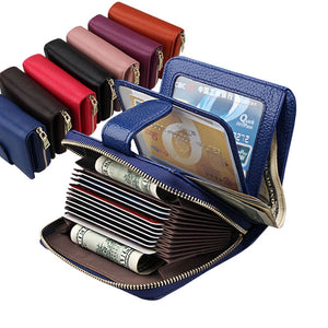 Women Wallets Metal Zipper Small Wallet Short Credit Card Holder Genuine Leather Coin Purse Cowhide Luxury Purses Female
