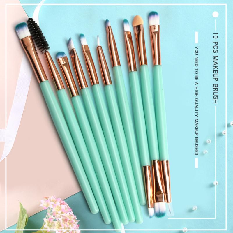 Portable 10pcs/set Professional Eye Makeup Brush Eyeliner Shadow Brow Tool Kit Women Eye Makeup Cosmetics