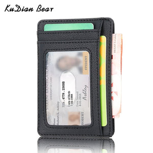 KUDIAN BEAR Rfid Men Wallet Small Leather Credit Card Holder Business Male Mini Wallets Purse Women Porta Tarjetas BID251 PM49