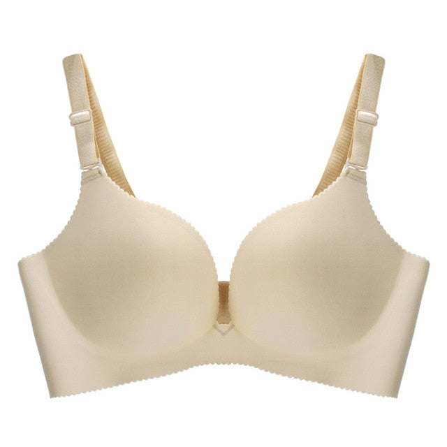 Seamless Bras for Women Push Up Wire Free Adjustable Sexy Bra Straps Bright Summer Lingerie Bras Solid Breathable Underwear