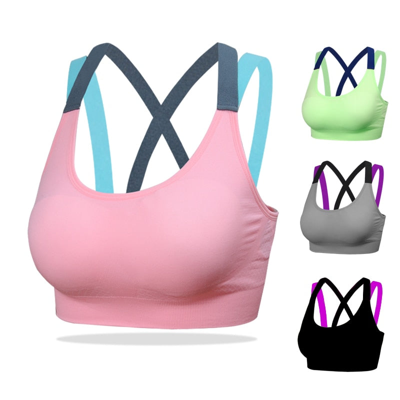 New Sexy Seamless quick-drying women bra gathered no steel ring  fitness underwear Push up bra for women puls size soutien gorge