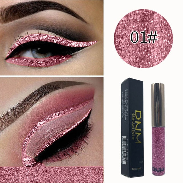 DNM16 color Eyeliner Waterproof Lasting Bright Shiny Glitter Strobe Diamond Liquid Eyeliner Eye Makeup Women Pen TSLM1