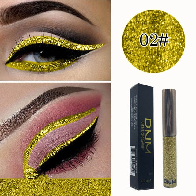 DNM16 color Eyeliner Waterproof Lasting Bright Shiny Glitter Strobe Diamond Liquid Eyeliner Eye Makeup Women Pen TSLM1