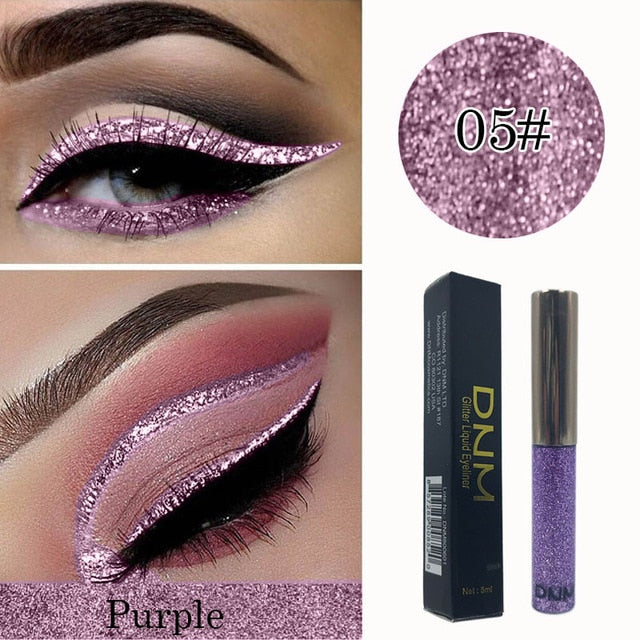 DNM16 color Eyeliner Waterproof Lasting Bright Shiny Glitter Strobe Diamond Liquid Eyeliner Eye Makeup Women Pen TSLM1