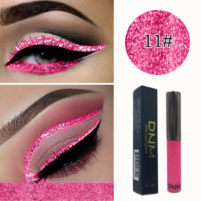 DNM16 color Eyeliner Waterproof Lasting Bright Shiny Glitter Strobe Diamond Liquid Eyeliner Eye Makeup Women Pen TSLM1
