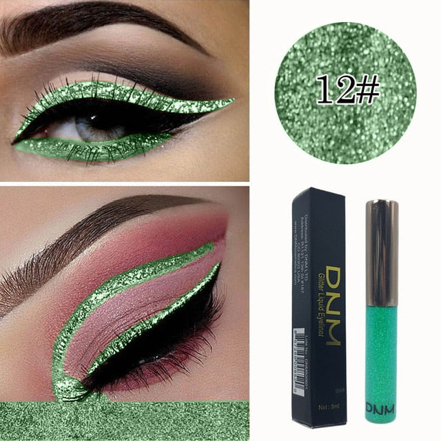 DNM16 color Eyeliner Waterproof Lasting Bright Shiny Glitter Strobe Diamond Liquid Eyeliner Eye Makeup Women Pen TSLM1