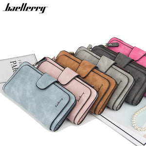 Baellerry Women's Wallet Leather Female Purse For Women Coins Pocket Card Holder Money Bags Casual Long Lady Clutch Phone Wallet