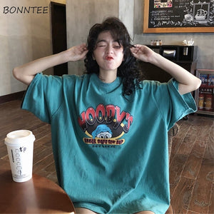 T-shirts Women Cartoon Printing Leisure Soft Loose Streetwear Tees Womens Funny T Shirt Female Harajuku Summer Clothing Girls