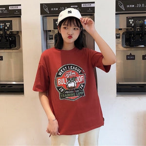 T-shirts Women Harajuku Milk Printed Kawaii BF Couple Clothes Unisex Loose Long Summer Tee Top Womens Tshirt Korean Style Trendy