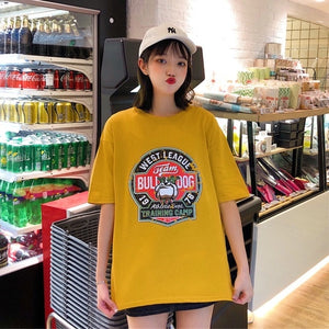 T-shirts Women Harajuku Milk Printed Kawaii BF Couple Clothes Unisex Loose Long Summer Tee Top Womens Tshirt Korean Style Trendy