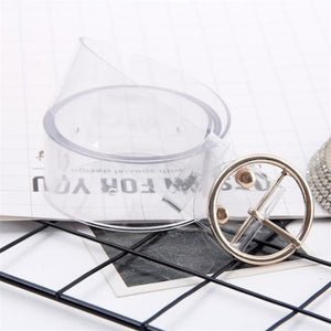 Women's Cute Transparent Belt Female Heart Buckle Waist Sweet Belt Fashion Waistband Ladies Jeans Dress Belt