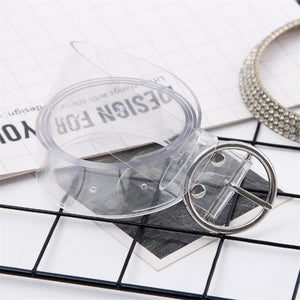 Women's Cute Transparent Belt Female Heart Buckle Waist Sweet Belt Fashion Waistband Ladies Jeans Dress Belt