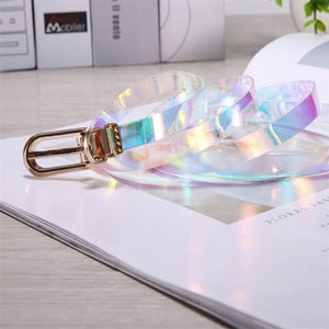 Women's Cute Transparent Belt Female Heart Buckle Waist Sweet Belt Fashion Waistband Ladies Jeans Dress Belt