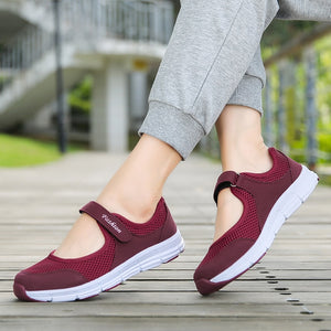 Ultra Light Mesh Flat Shoes For Women Shallow Mary Janes Casual Shoes Comfort Walking Shoes Ladies Tenis Sneakers Plus Size