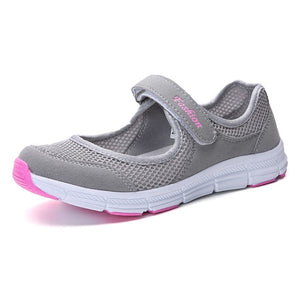 Ultra Light Mesh Flat Shoes For Women Shallow Mary Janes Casual Shoes Comfort Walking Shoes Ladies Tenis Sneakers Plus Size