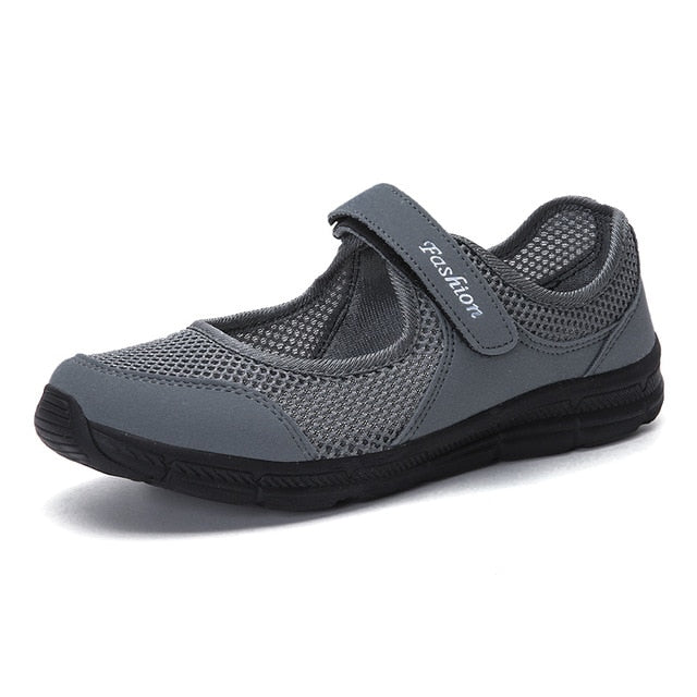 Ultra Light Mesh Flat Shoes For Women Shallow Mary Janes Casual Shoes Comfort Walking Shoes Ladies Tenis Sneakers Plus Size