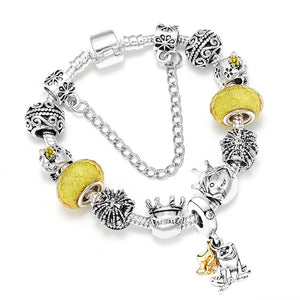 Fashion Bear Palm Dreamcatcher Feather Charm Bracelets For Women Men Original Crystal Flowers LOVE Beaded Bangle Gift