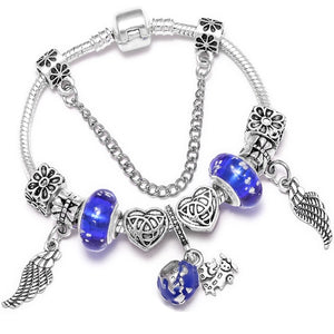 Fashion Bear Palm Dreamcatcher Feather Charm Bracelets For Women Men Original Crystal Flowers LOVE Beaded Bangle Gift