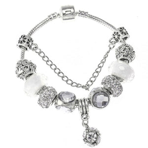 Fashion Bear Palm Dreamcatcher Feather Charm Bracelets For Women Men Original Crystal Flowers LOVE Beaded Bangle Gift