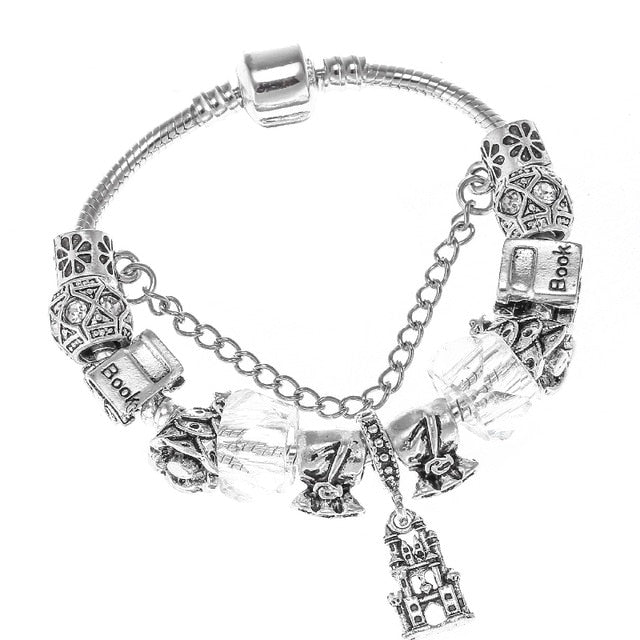 Fashion Bear Palm Dreamcatcher Feather Charm Bracelets For Women Men Original Crystal Flowers LOVE Beaded Bangle Gift